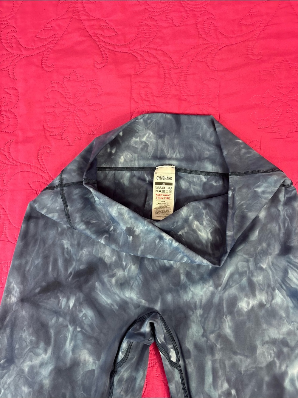 Gymshark Black & Gray Marble-Print High-Waist Leggings - Picture 9 of 9